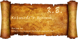 Koloszár Botond névjegykártya
