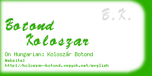 botond koloszar business card