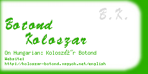 botond koloszar business card